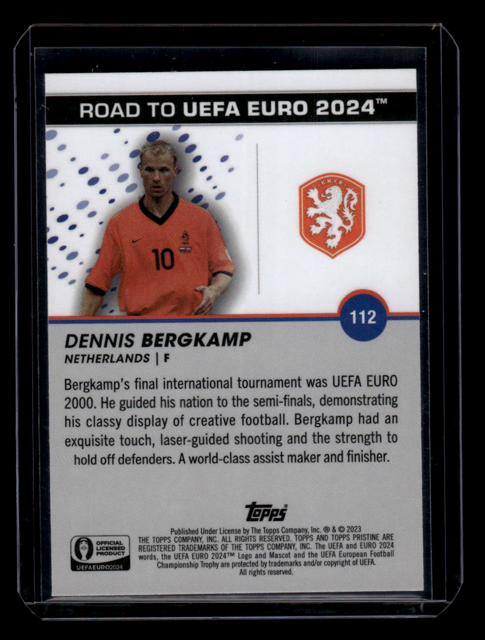 2023 Topps Pristine Road To Euro 2024 #112 Dennis Bergkamp