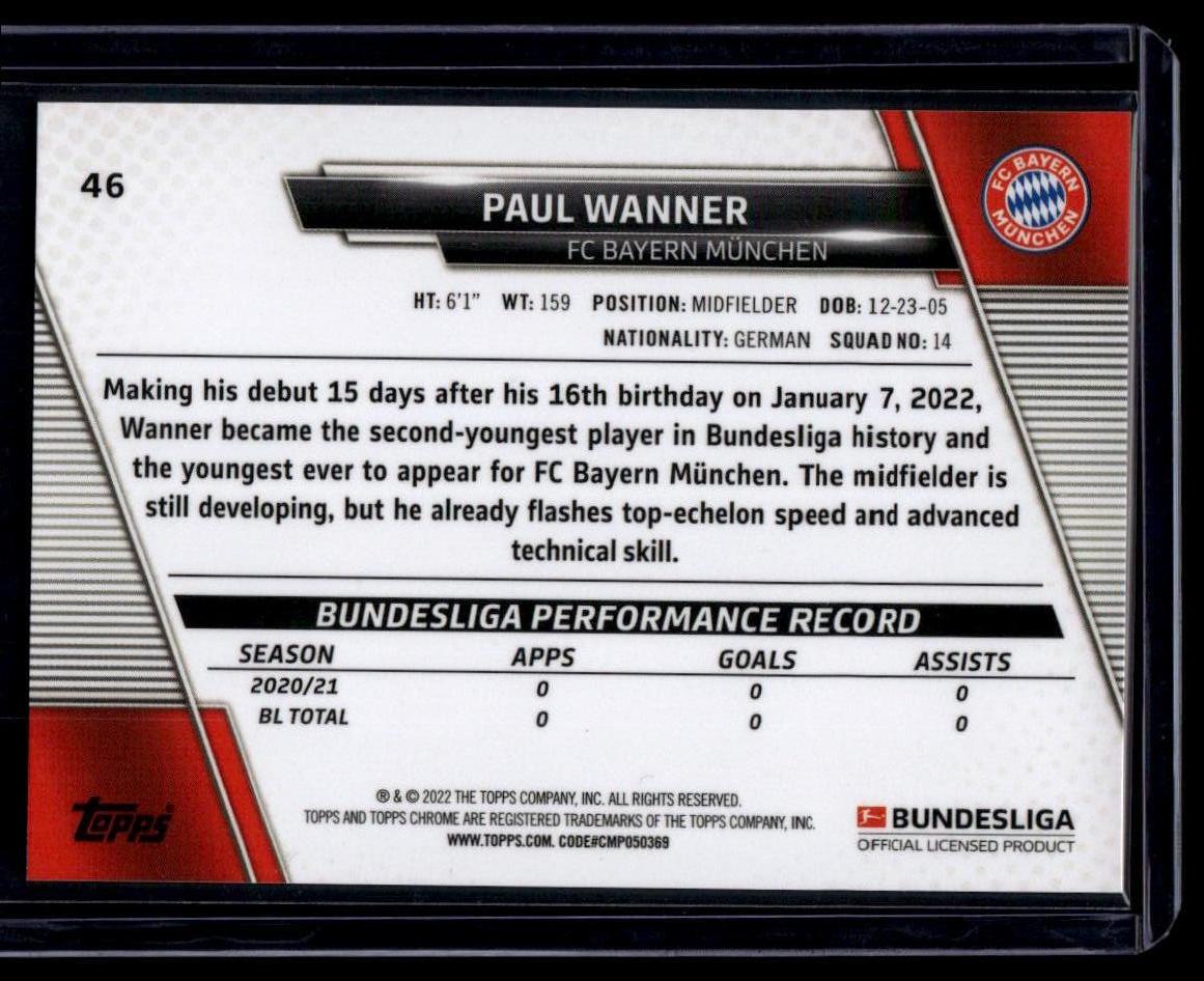 2021-22 Topps Chrome Bundesliga #46 Paul Wanner