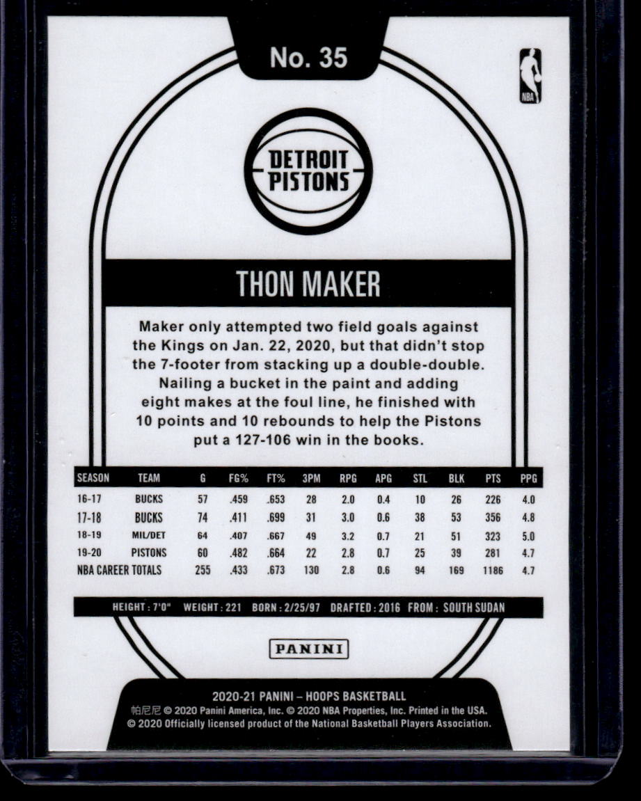 2020-21 Hoops #35 Thon Maker