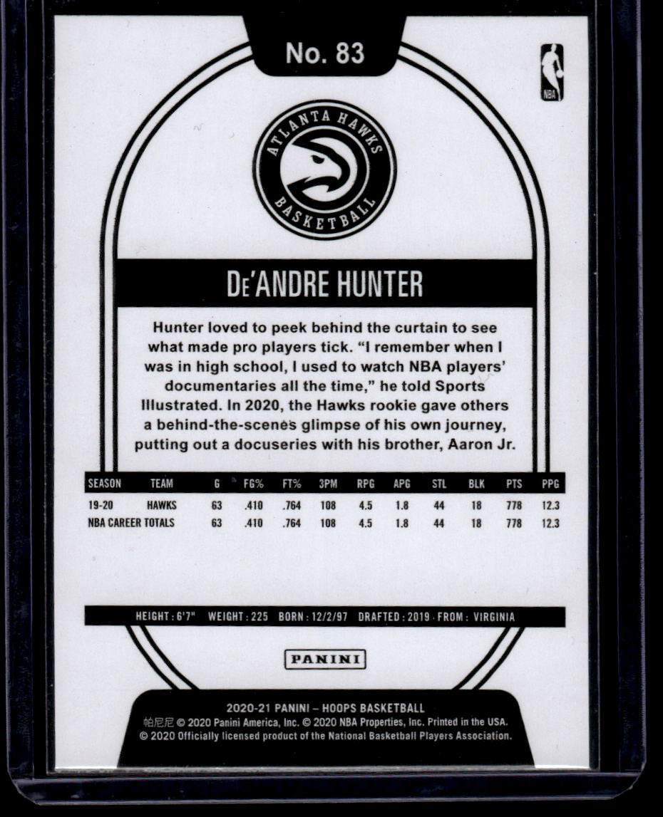 2020-21 Hoops #83 De'Andre Hunter