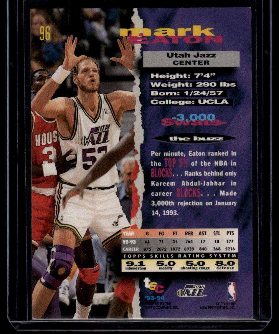 1993-94 Stadium Club #96 Mark Eaton