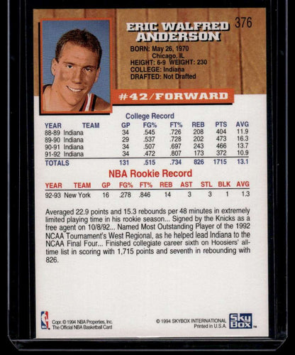 1993-94 Hoops #376 Eric Anderson