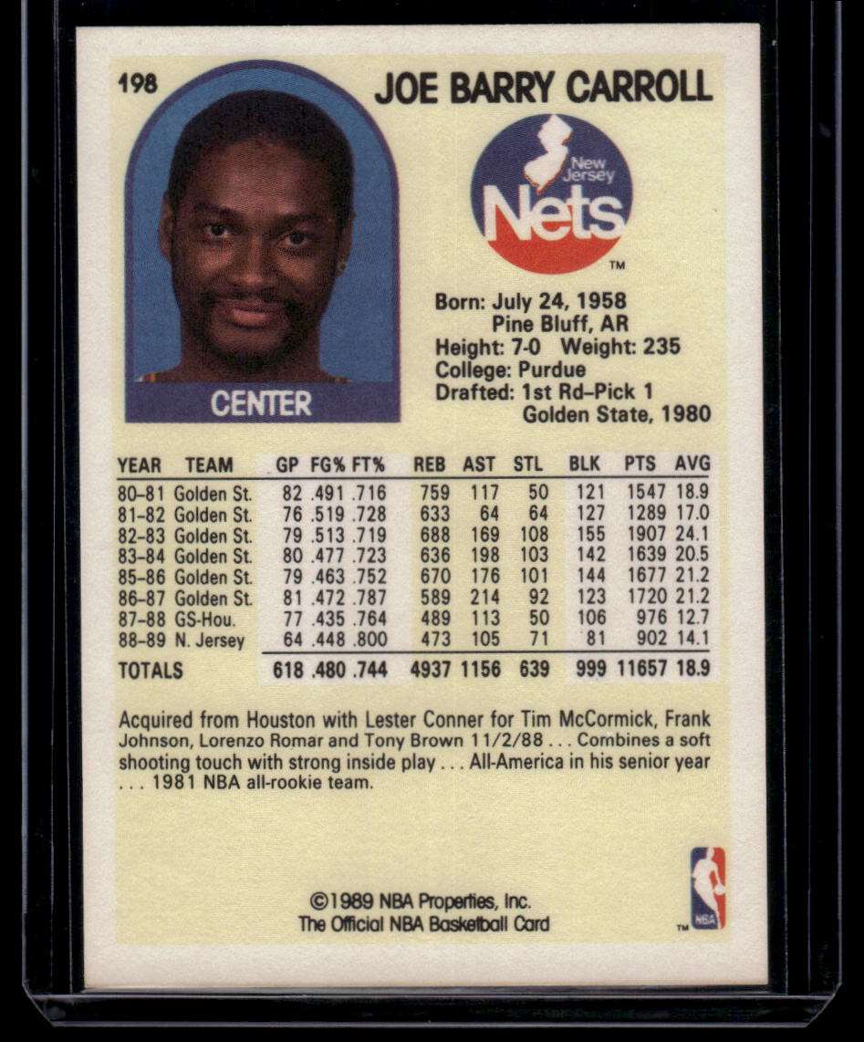 1989-90 Hoops #198 Joe Barry Carroll