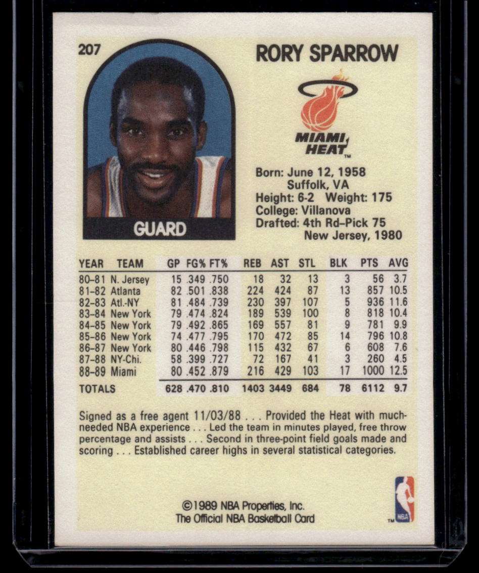 1989-90 Hoops #207 Rory Sparrow