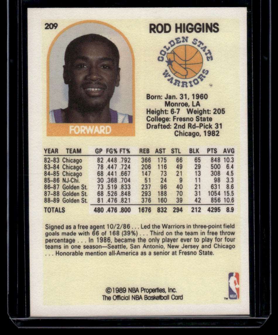 1989-90 Hoops #209 Rod Higgins