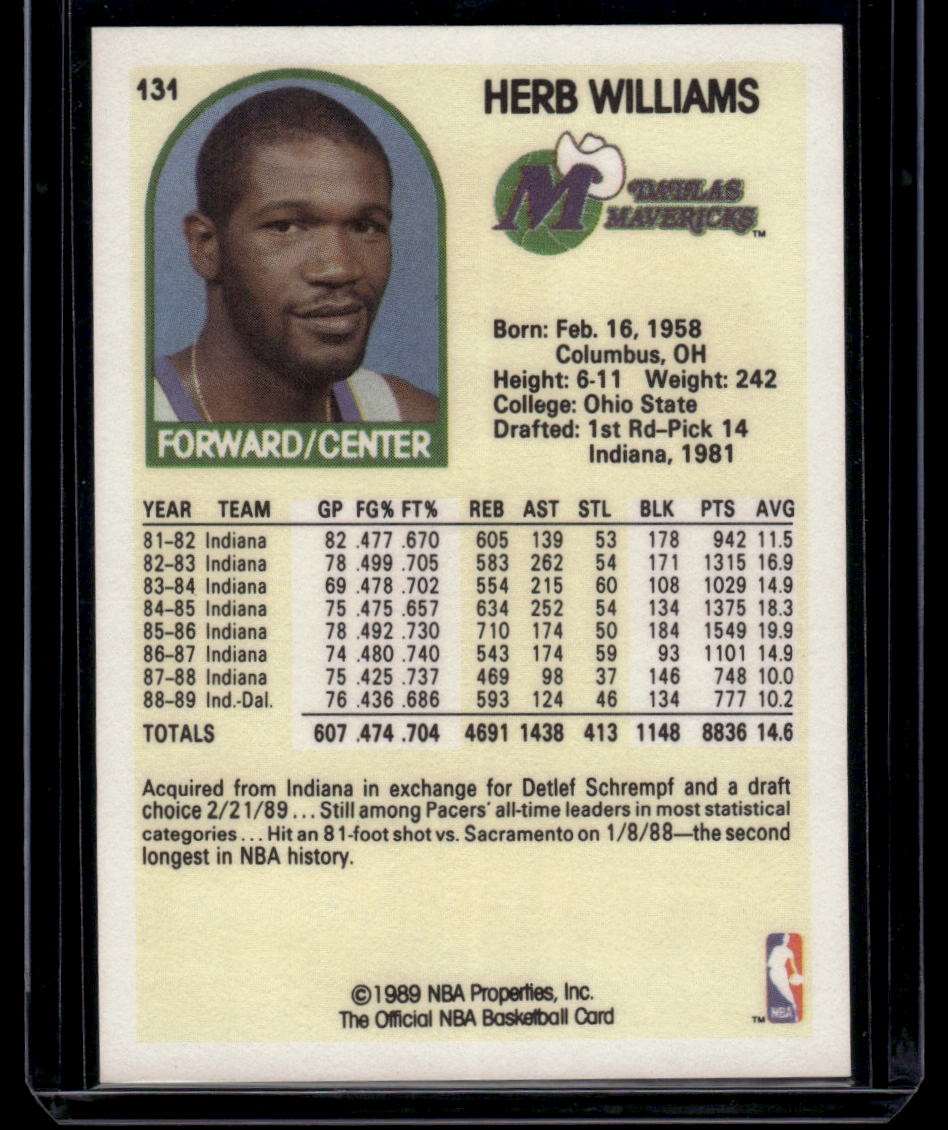 1989-90 Hoops #131 Herb Williams