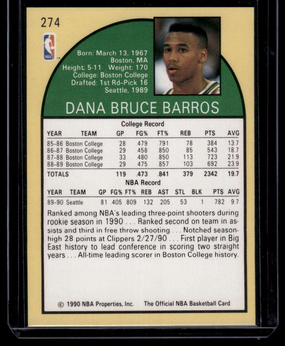 1990-91 Hoops #274 Dana Barros