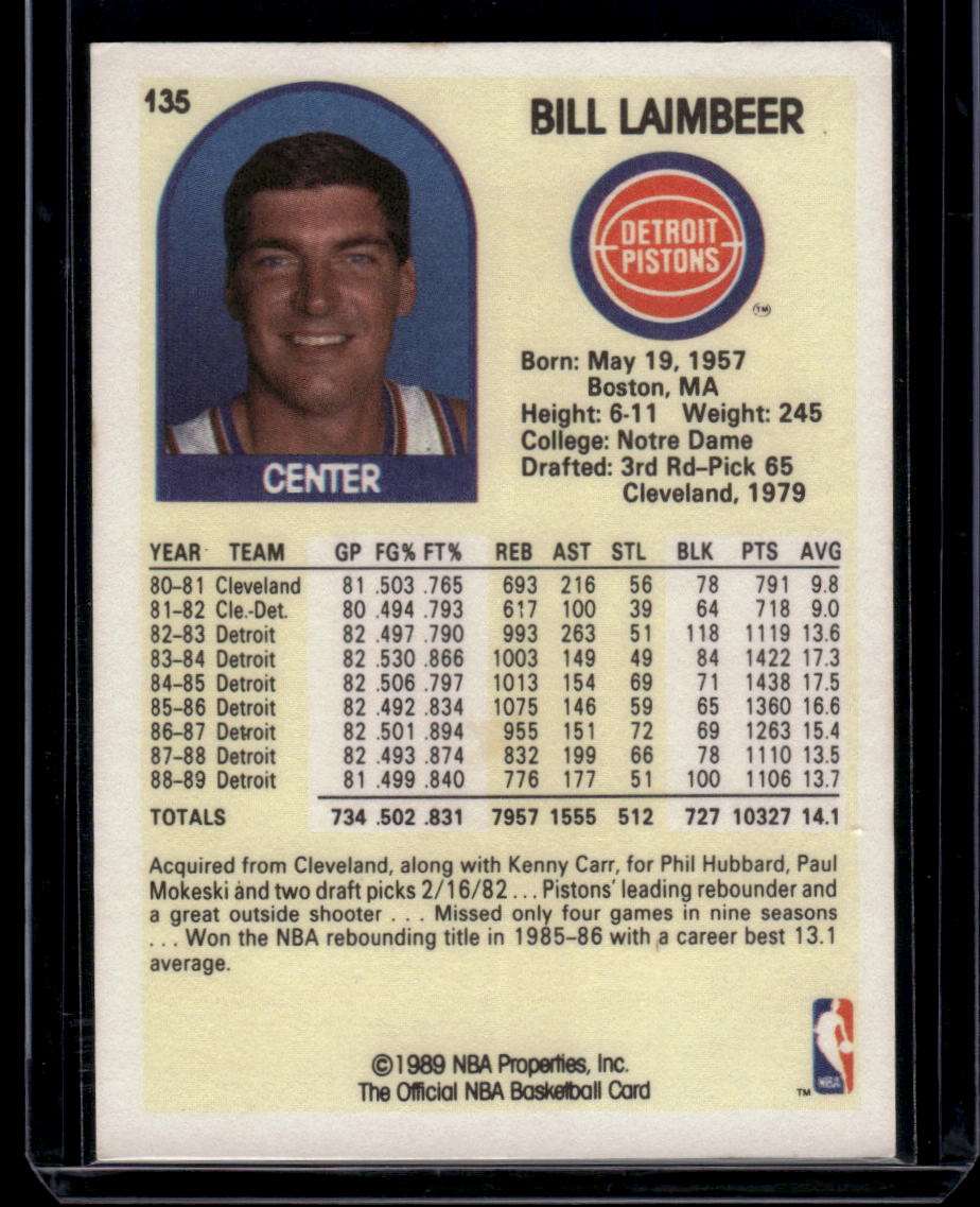 1989-90 Hoops #135 Bill Laimbeer