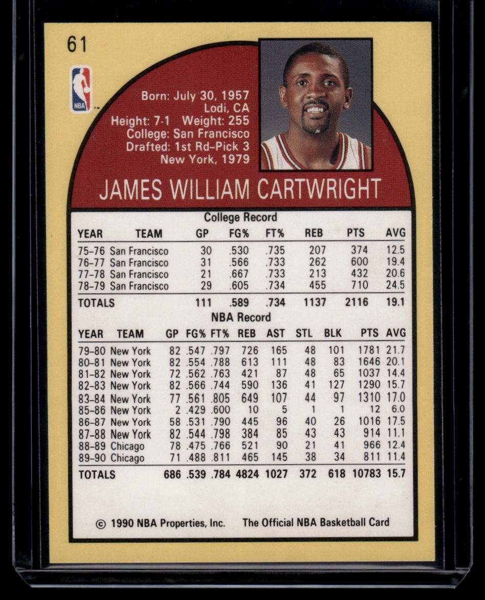 1990-91 Hoops #61 Bill Cartwright