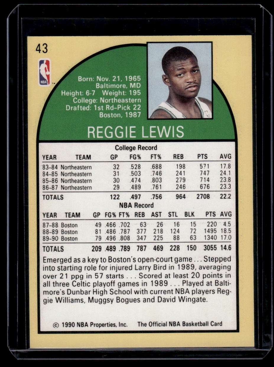 1990-91 Hoops #43 Reggie Lewis