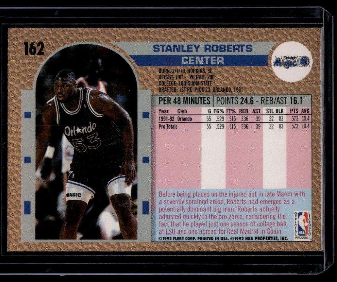 1992-93 Fleer #162 Stanley Roberts