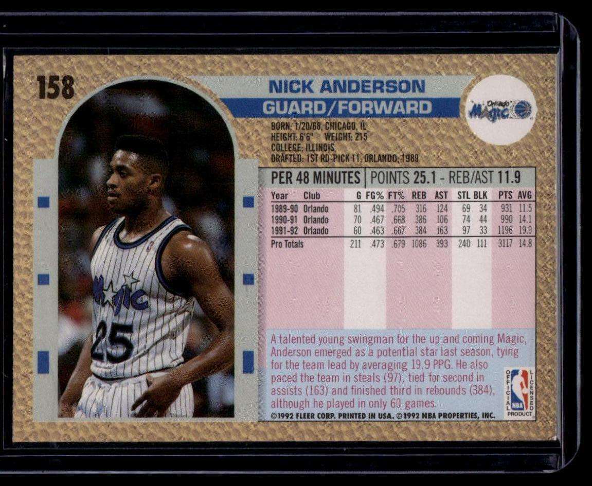 1992-93 Fleer #158 Nick Anderson