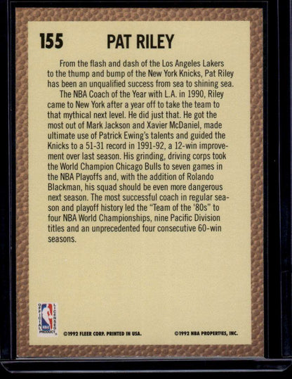 1992-93 Fleer #155 Pat Riley