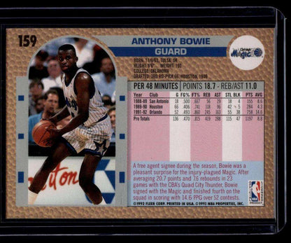 1992-93 Fleer #159 Anthony Bowie