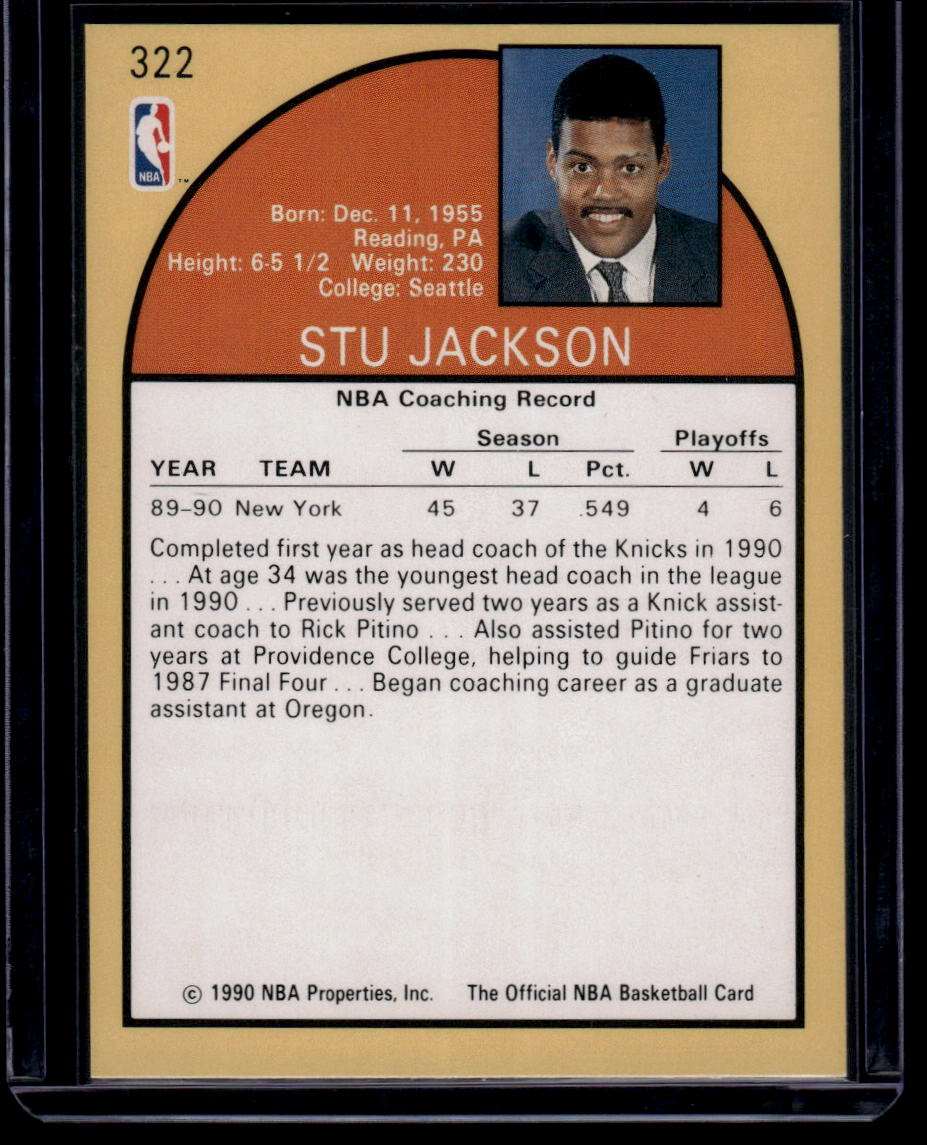 1990-91 Hoops #322 Stu Jackson