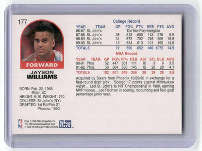 1992-93 Hoops #177 Jayson Williams