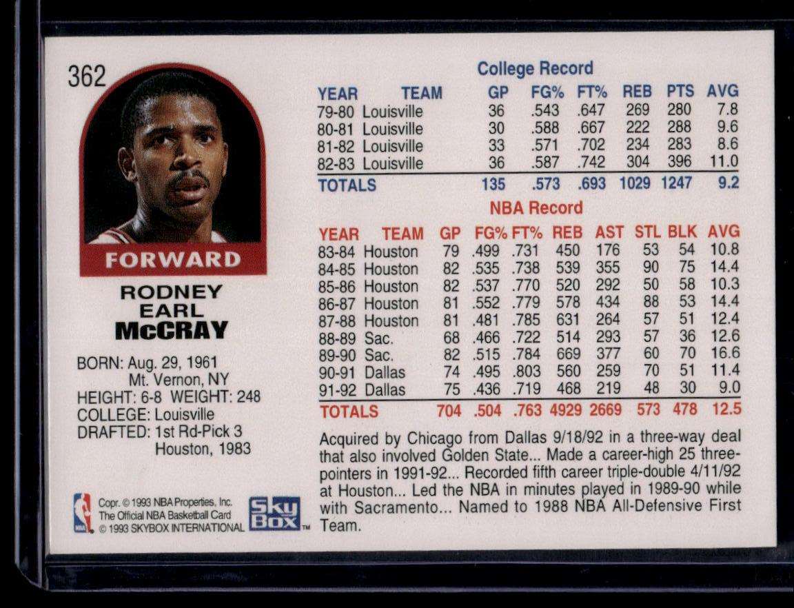 1992-93 Hoops #362 Rodney McCray