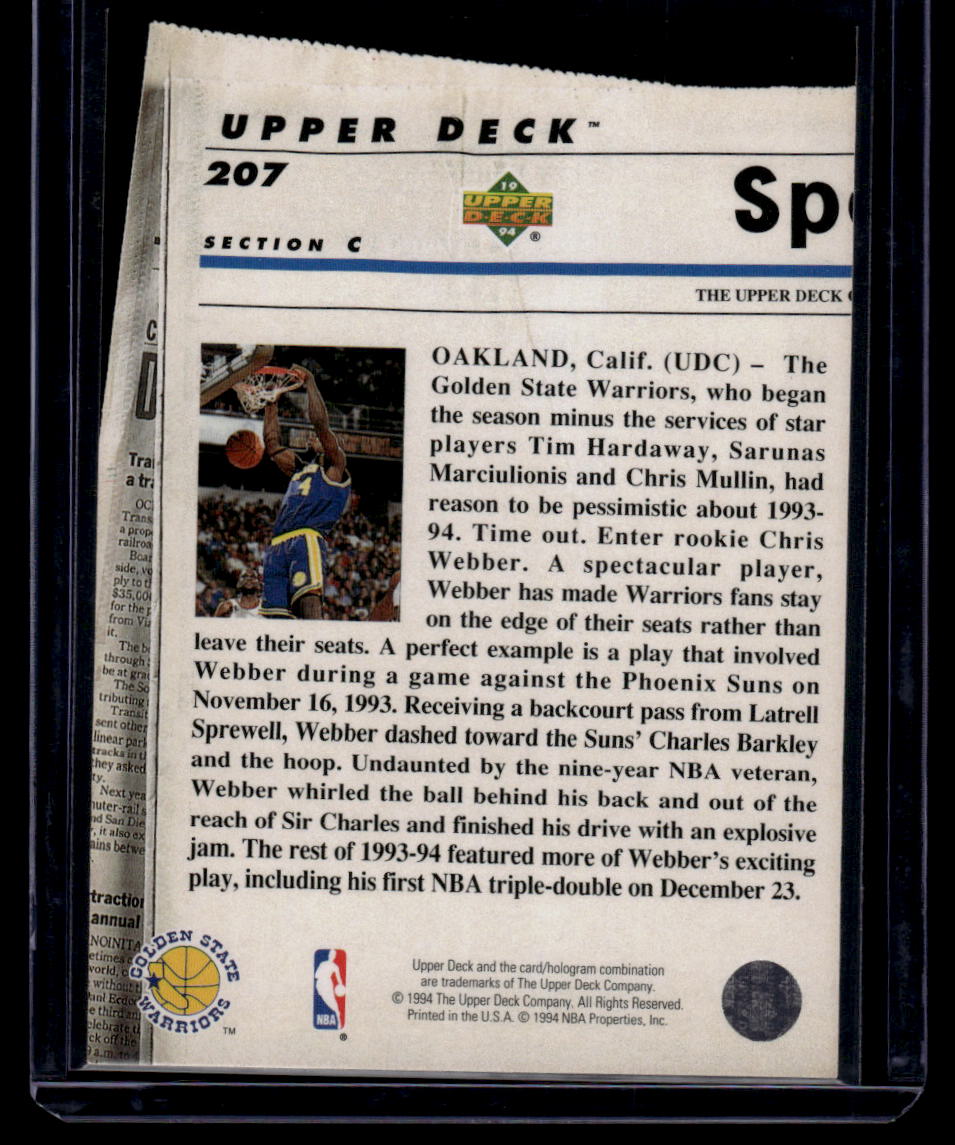 1993-94 Upper Deck Special Edition #207 Golden State Warriors