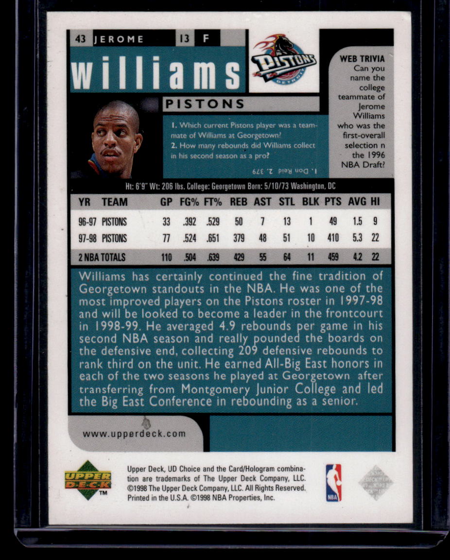 1998-99 UD Choice #43 Jerome Williams