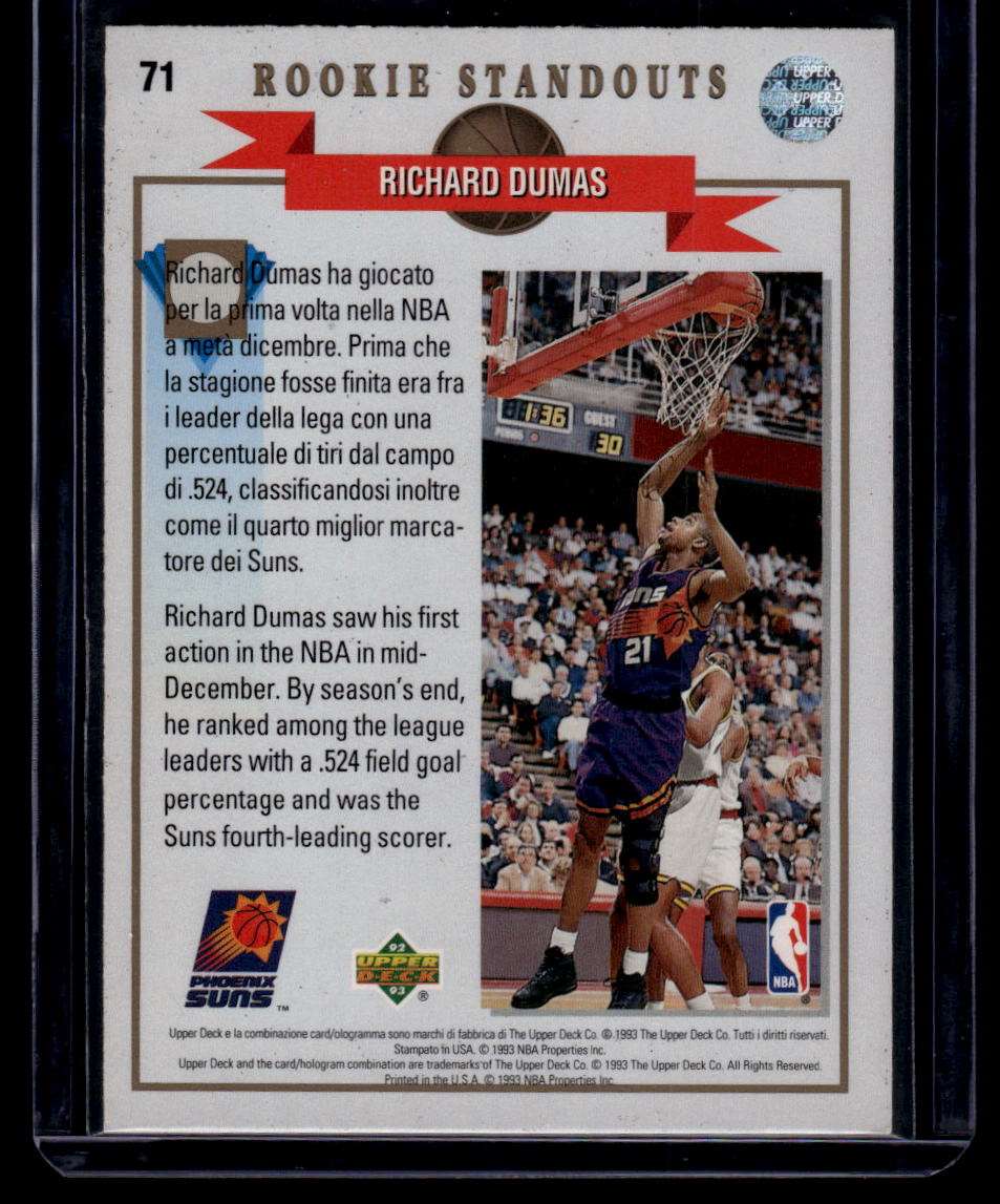 1992-93 Upper Deck #RS17 Richard Dumas Rookie Standouts