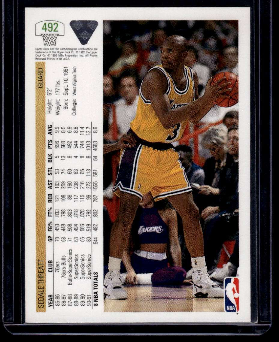 1991-92 Upper Deck #492 Sedale Threatt