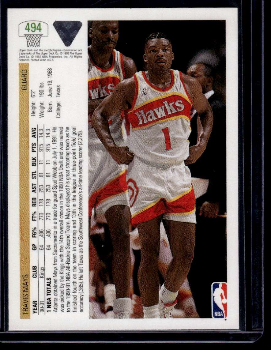 1991-92 Upper Deck #494 Travis Mays