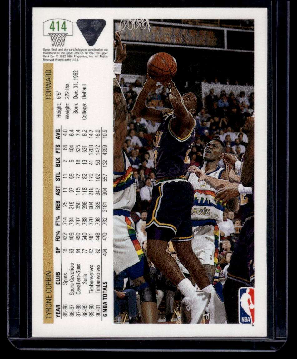 1991-92 Upper Deck #414 Tyrone Corbin