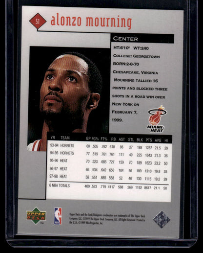 1998-99 Upper Deck Black Diamond #51 Alonzo Mourning