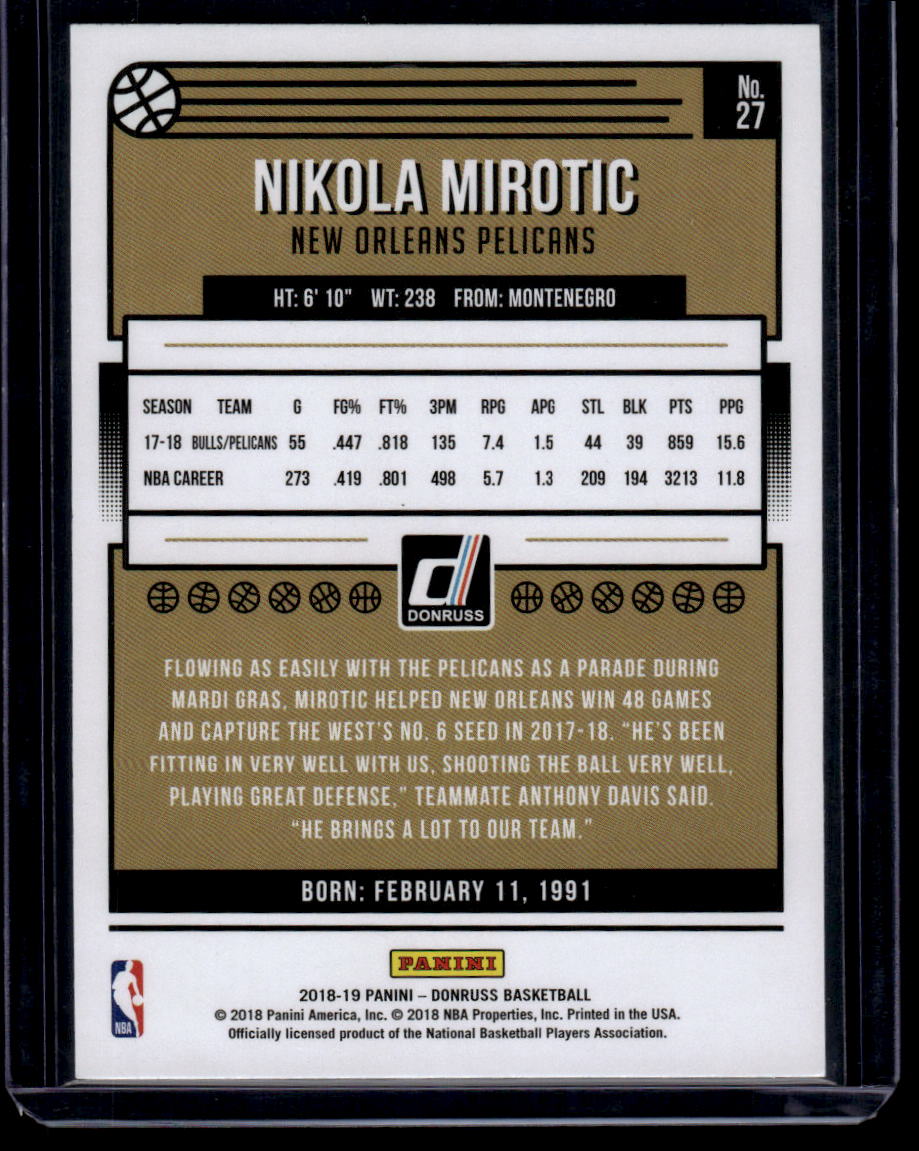 2018-19 Donruss #27 Nikola Mirotic