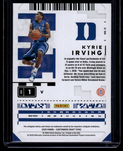 2020 Panini Contenders Draft Picks #11b Kyrie Irving