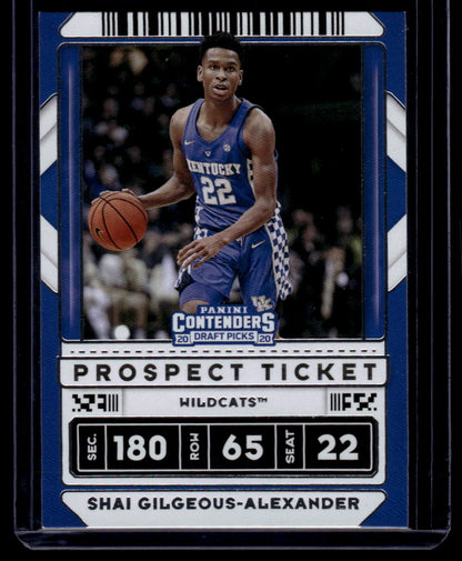 2020 Panini Contenders Draft Picks #39b Shai Gilgeous-Alexander Blue jersey