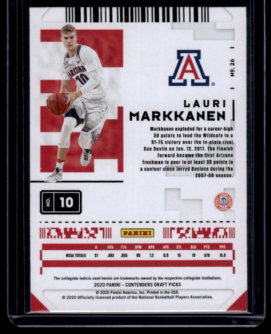 2020 Panini Contenders Draft Picks #26 Lauri Markkanen