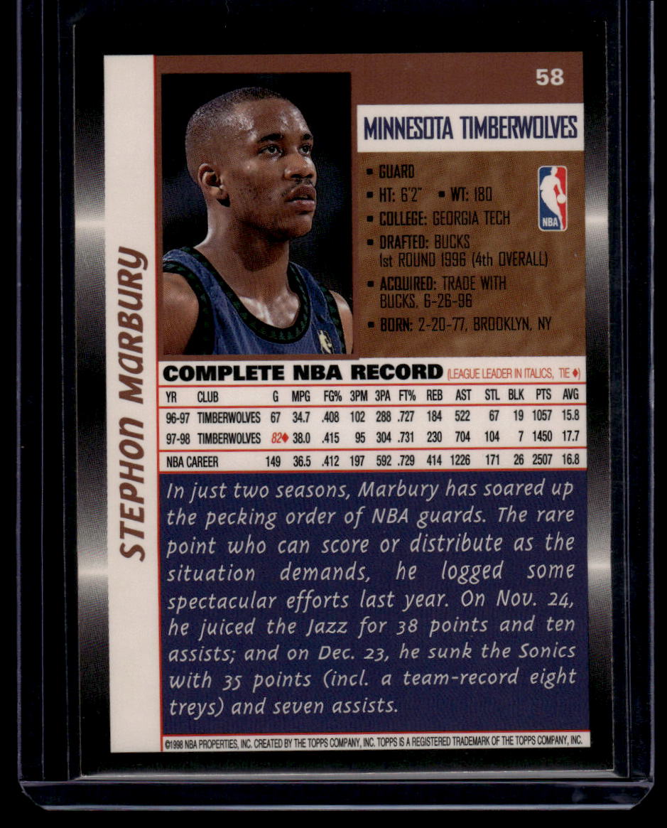 1998-99 Topps #58 Stephon Marbury