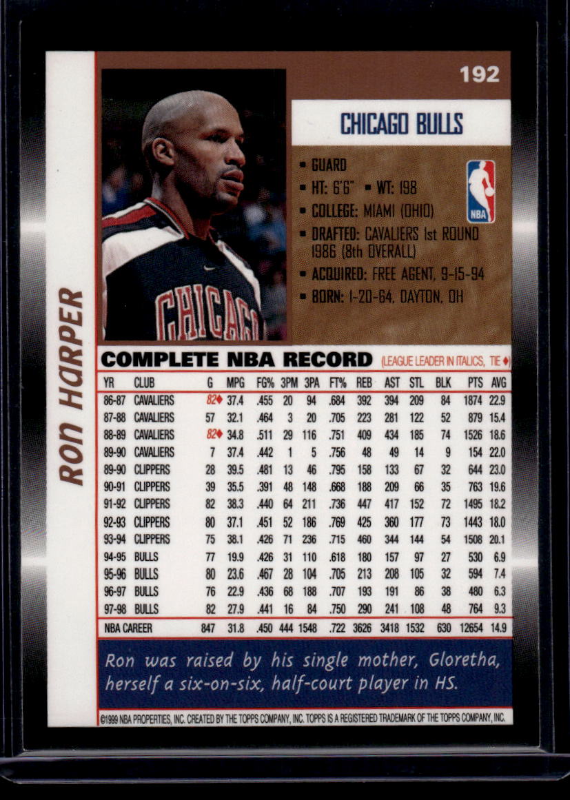 1998-99 Topps #192 Ron Harper