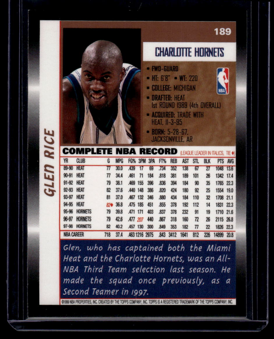 1998-99 Topps #189 Glen Rice