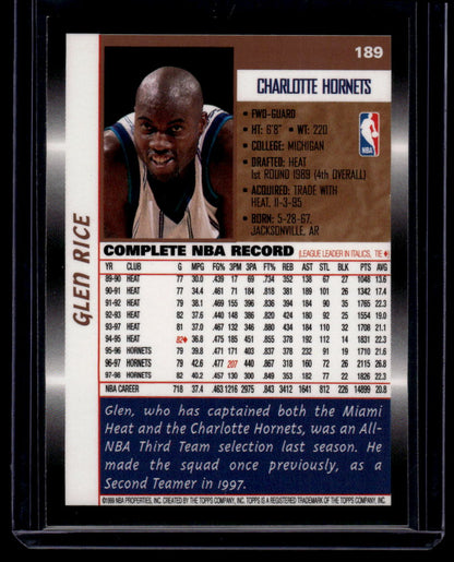 1998-99 Topps #189 Glen Rice