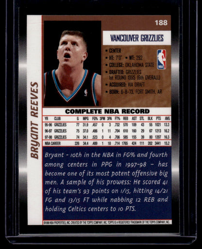 1998-99 Topps #188 Bryant Reeves