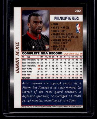 1998-99 Topps #202 Aaron McKie