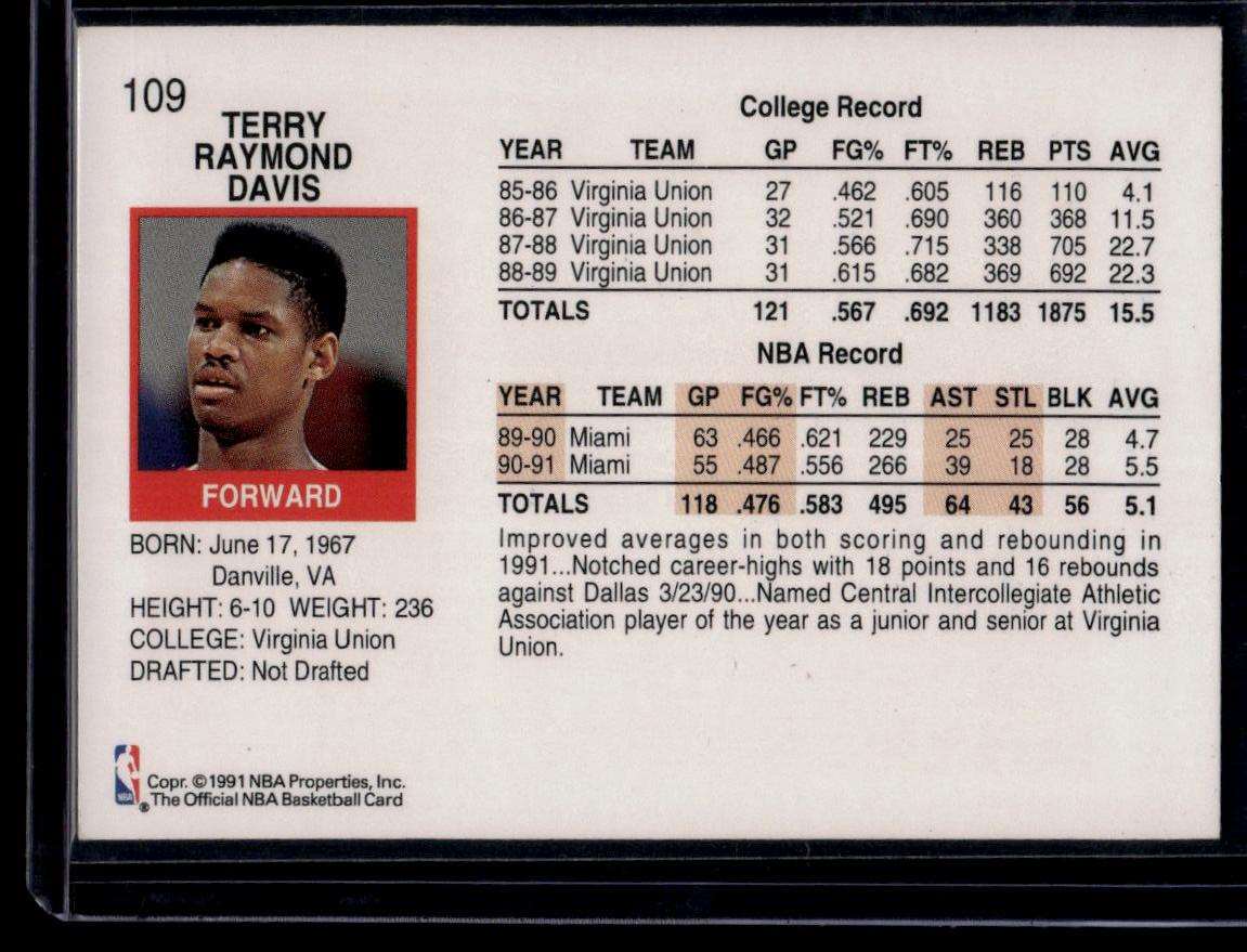 1991-92 Hoops #109 Terry Davis