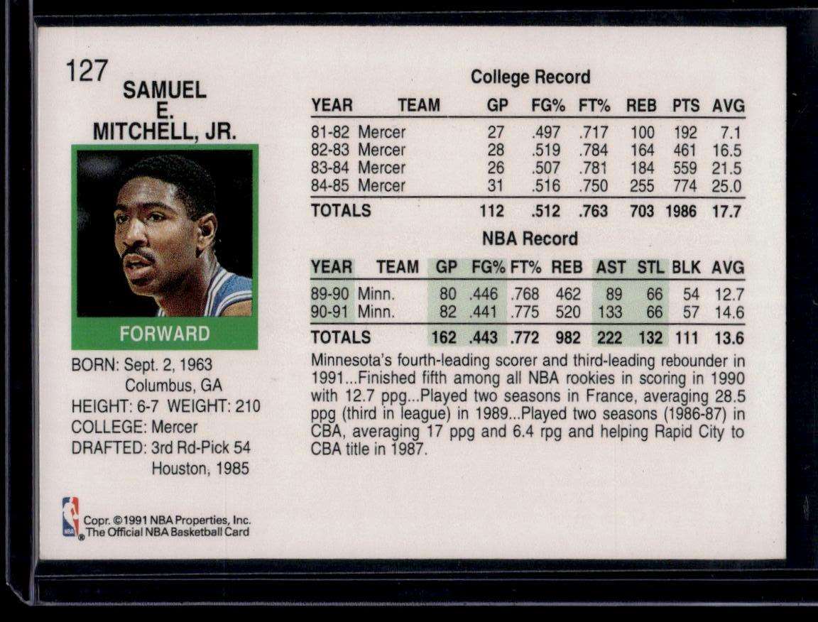 1991-92 Hoops #127 Sam Mitchell