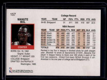 1991-92 Hoops #157 Manute Bol