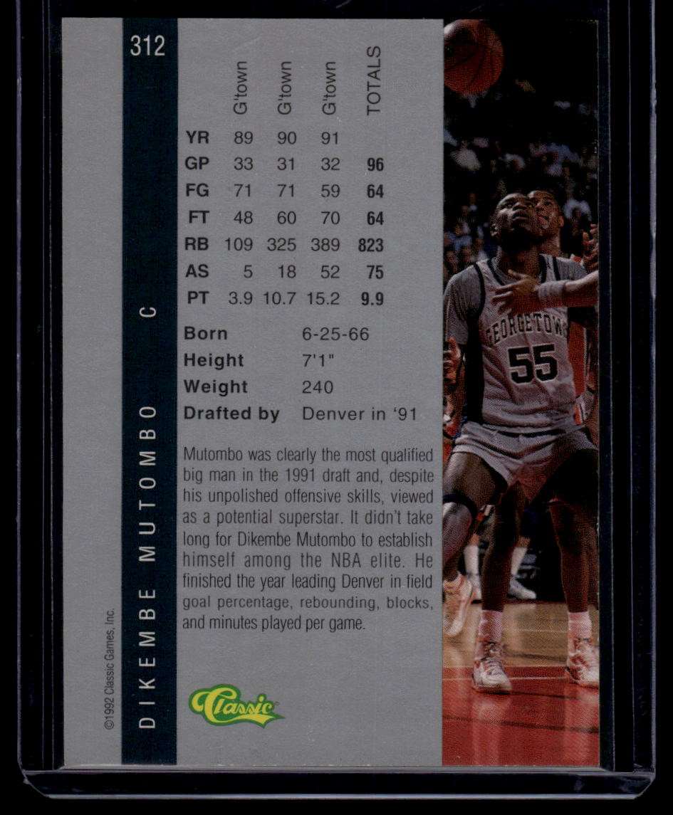 1992 Classic Four Sport #312 Dikembe Mutombo