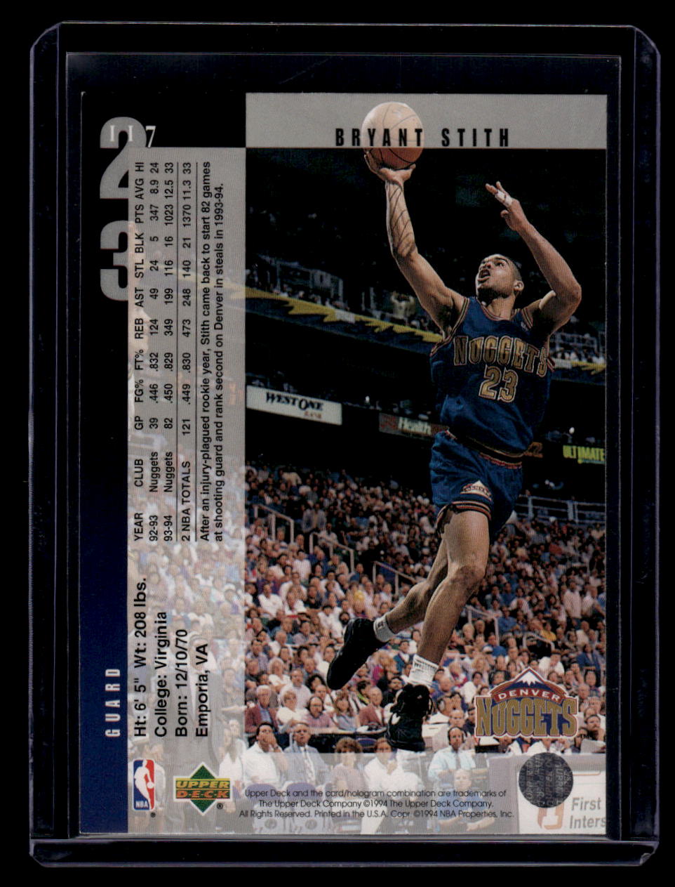 1994-95 Upper Deck #117 Bryant Stith