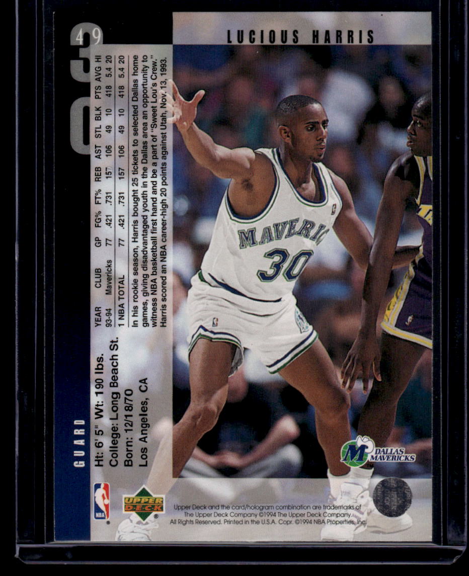 1994-95 Upper Deck #49 Lucious Harris