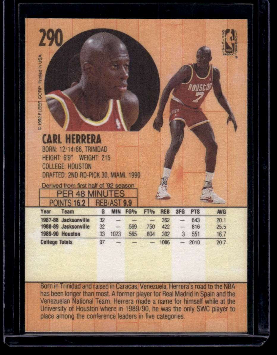 1991-92 Fleer #290 Carl Herrera