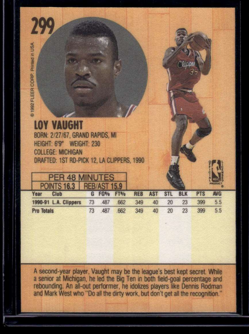 1991-92 Fleer #299 Loy Vaught