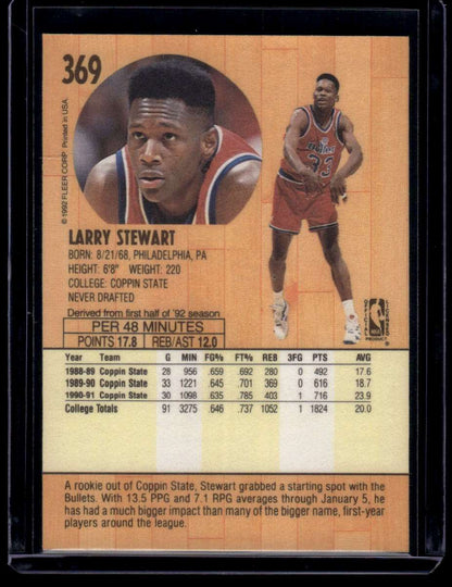 1991-92 Fleer #369 Larry Stewart