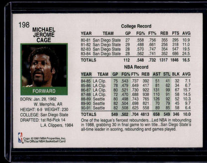 1991-92 Hoops #198 Michael Cage