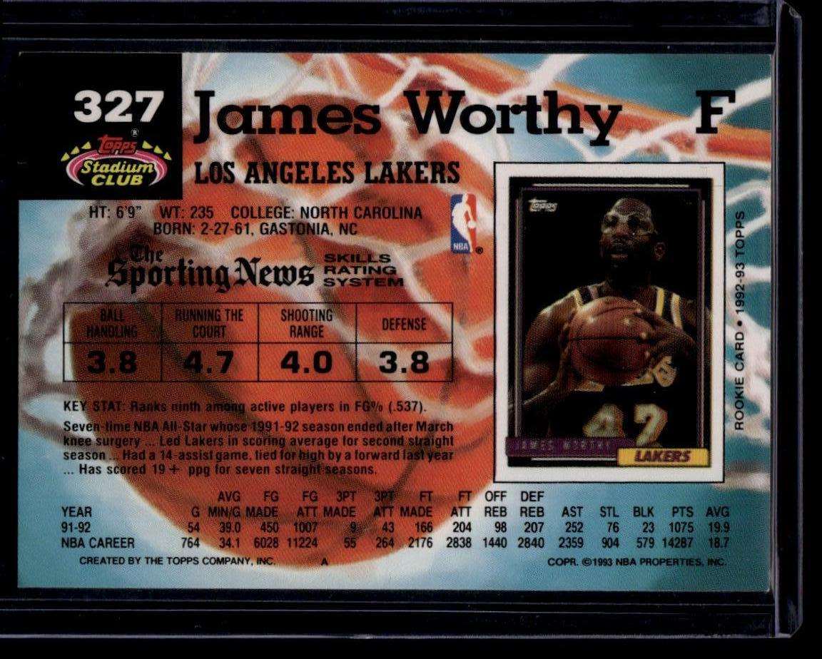 1992-93 Stadium Club #327 James Worthy