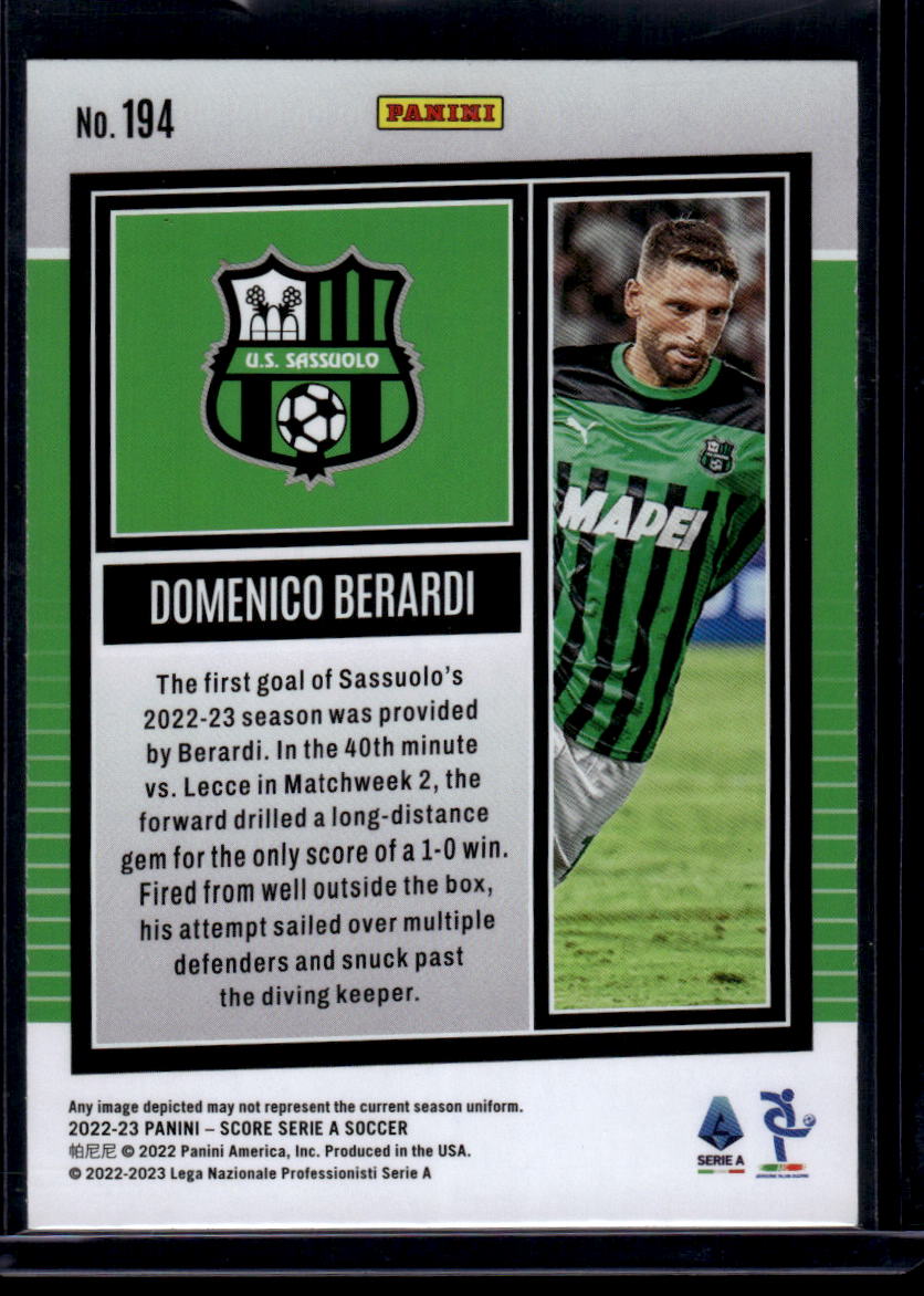 2022-23 Score Serie A #194 Domenico Berardi